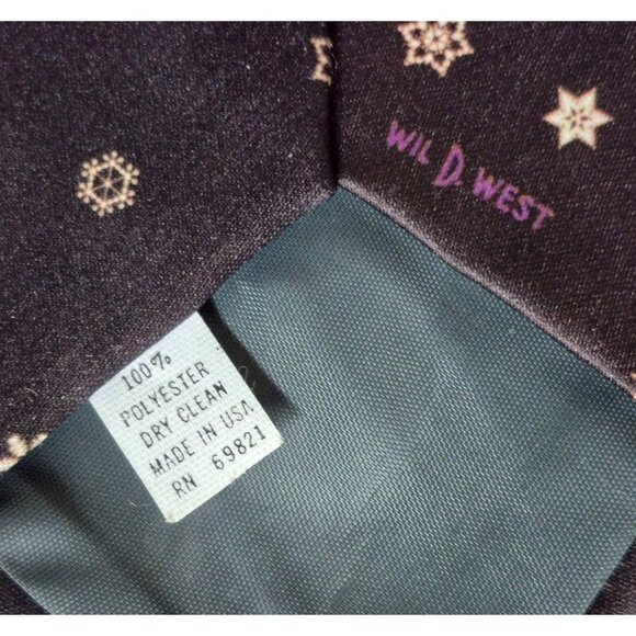 Ralph Marlin Vintage 1992 Novelty Tie Christmas Design Santa Hat Cows Black - Picture 6 of 6